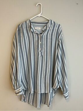 Lucky Brand Stripe Popover Woven Blouse